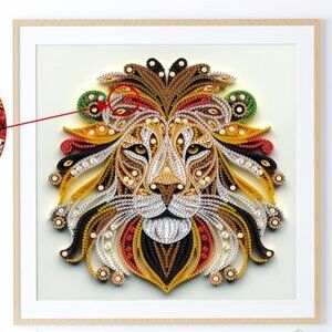 Lion Art & Puzzle Bundle – Diamond Art + Wooden Puzzles